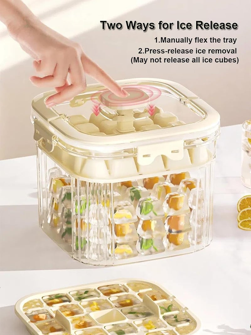 SIUPER 6.7*6.7*7.1in Ice Storage Bin w/ Two Small Ice Cube Trays Molds & Scoop for Home Bar, Small Ice Bucket with Sealed Lid for Freezer, Portable Refrigerator Ice Holder Containers for Outdoor Green - Image 5